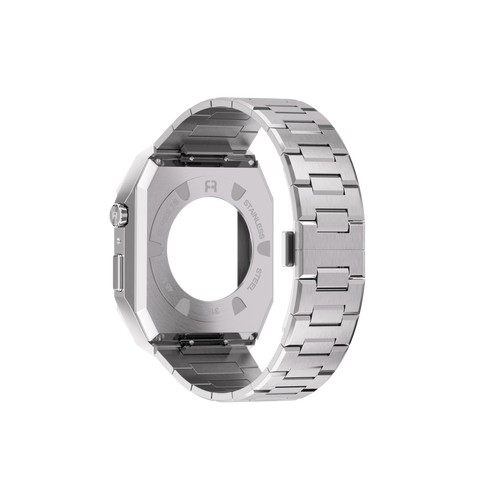 Reqior Funda con correa de acero 'Nautilus' Apple Watch 45mm (plateado)