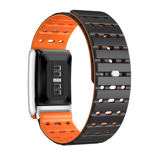 Correa silicona magnética compatible con Whoop 5.0 (negro/naranja)