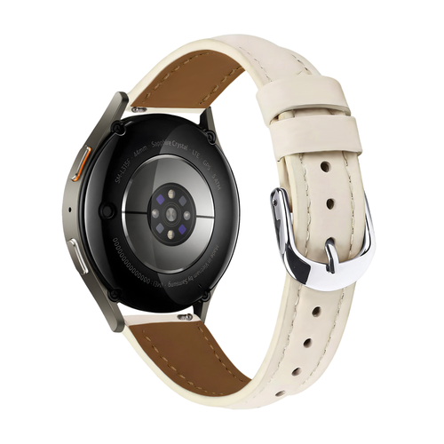 Correa cuero 'ajuste fino' Samsung Galaxy Watch 6 - 44mm (beige claro)