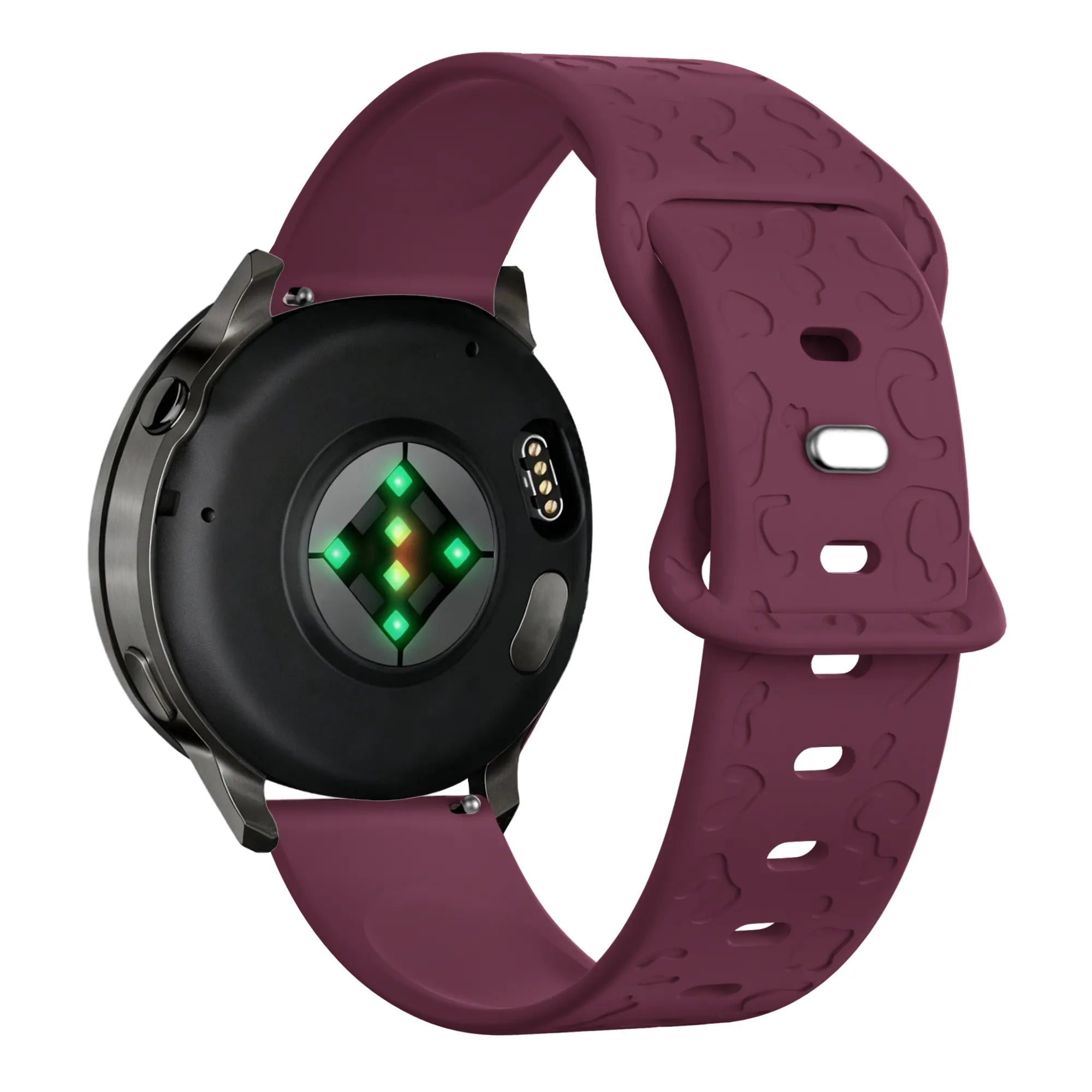 Bandz Garmin Forerunner 70 Silicone Strap 'Leopard' (Wine Red)