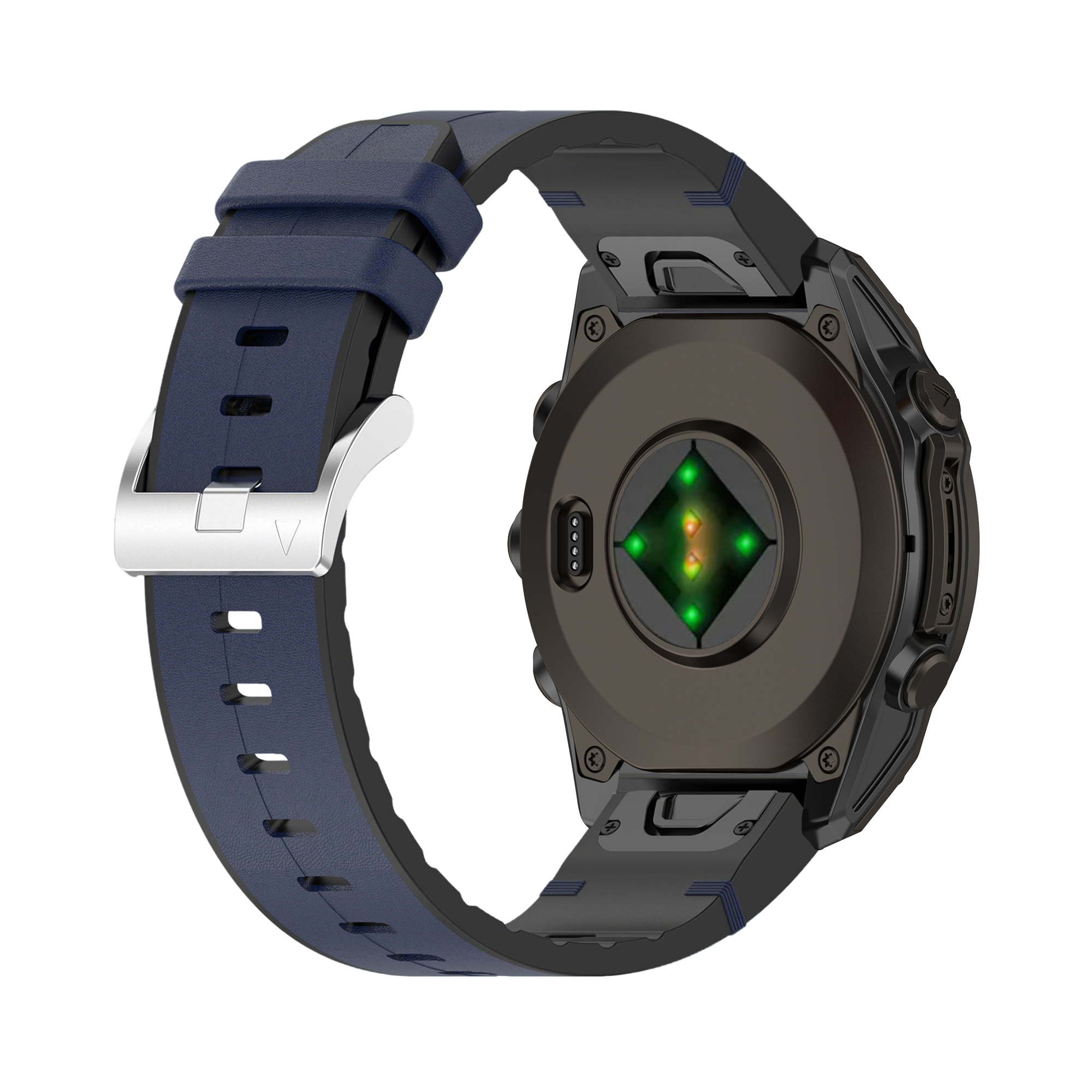 Garmin Instinct 3 - 45mm Leather Hybrid Strap (Blue)