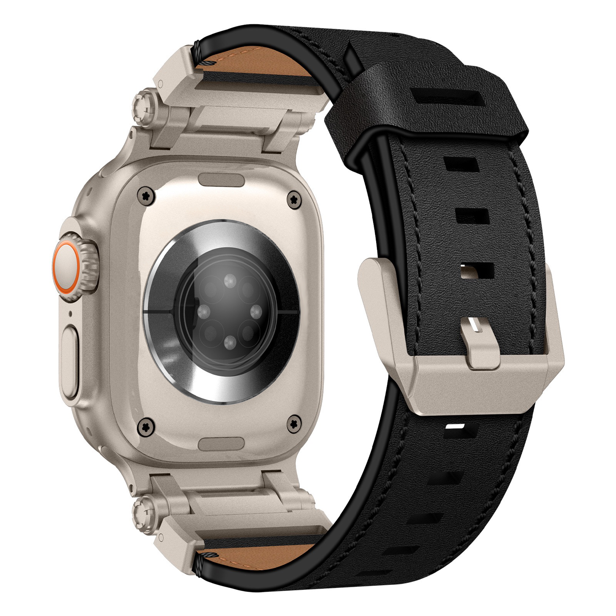 Bandz Correa cuero 'Explorer' Apple Watch Ultra (negro)