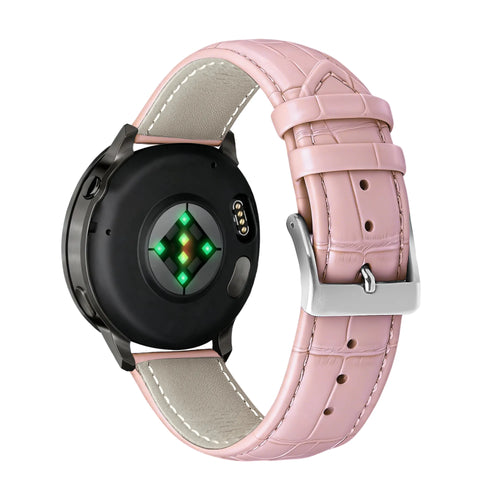Bandz Correa cuero granulado cocodrilo Garmin Forerunner 70 (rosa)