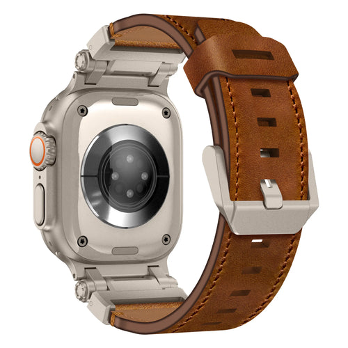 Bandz Correa cuero 'Explorer' Apple Watch (marrón)