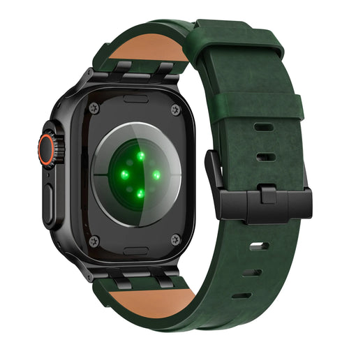 Correa cuero AP Apple Watch (verde oscuro)