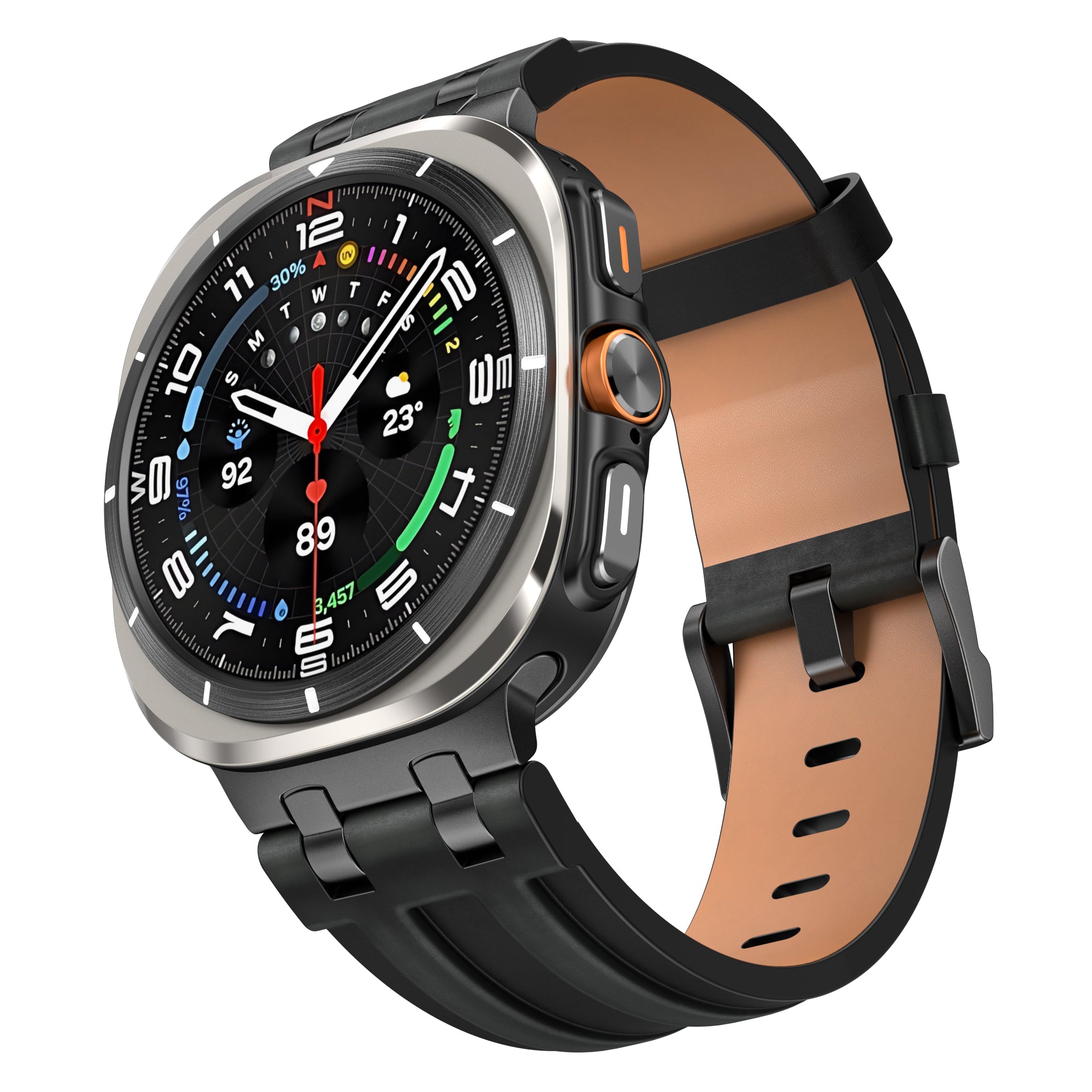 Correa cuero sólida Samsung Galaxy Watch Ultra (negro)