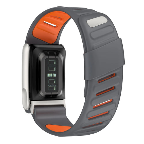 Correa deportiva compatible con Whoop MG (gris oscuro/naranja)