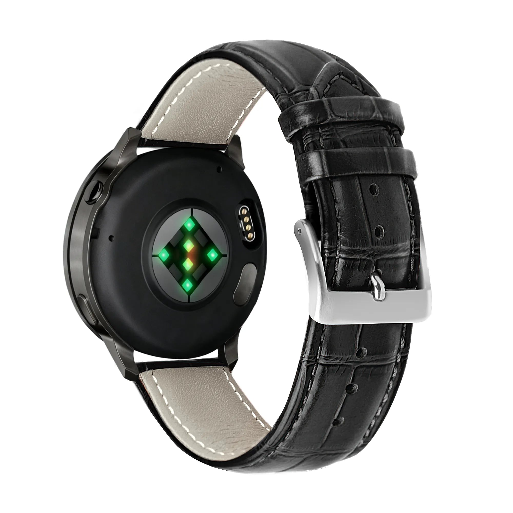 Bandz Correa cuero estilo cocodrilo Garmin Forerunner 570 - 42mm (negro)