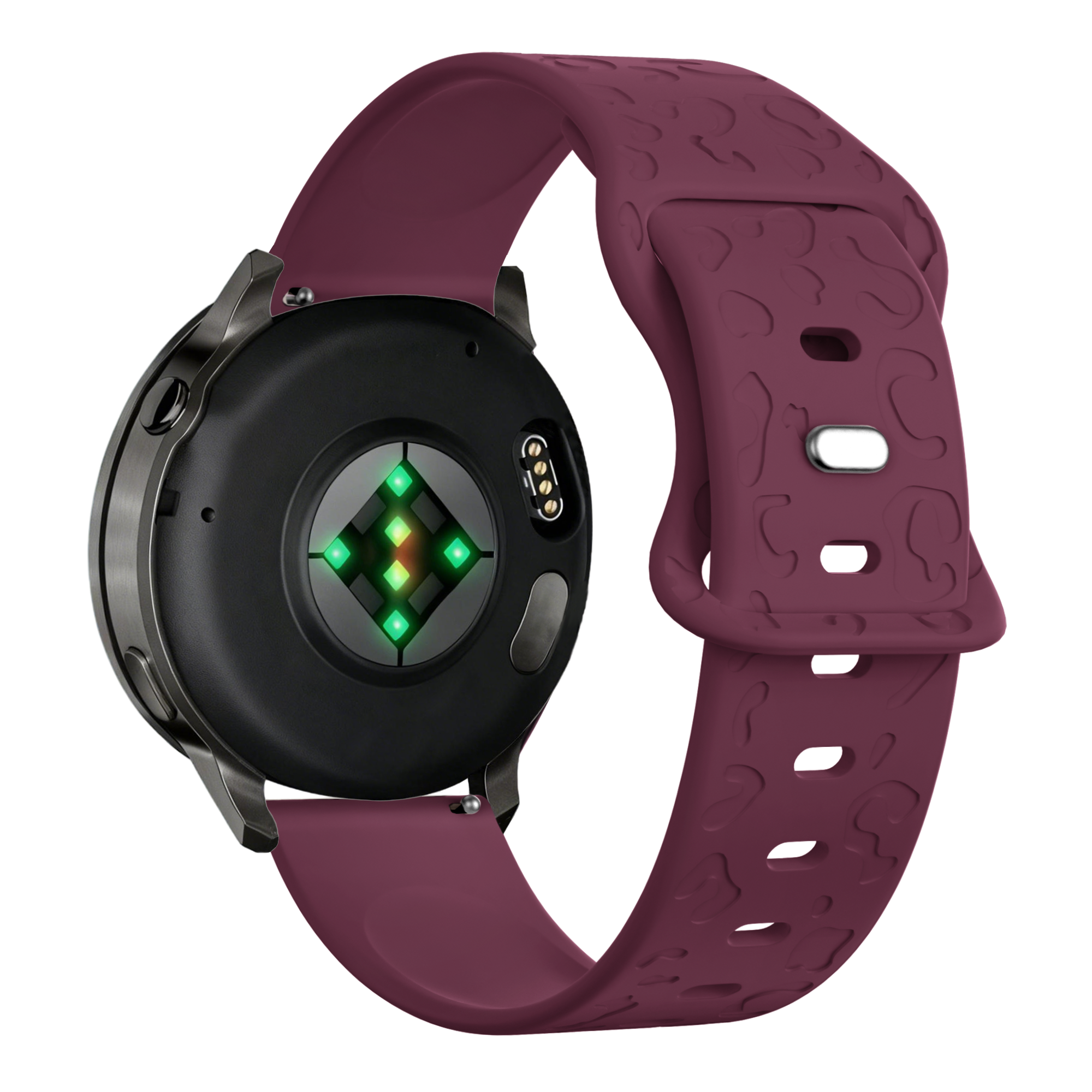 Bandz Correa silicona 'Leopard' Garmin Vivoactive 4s (rojo vino)