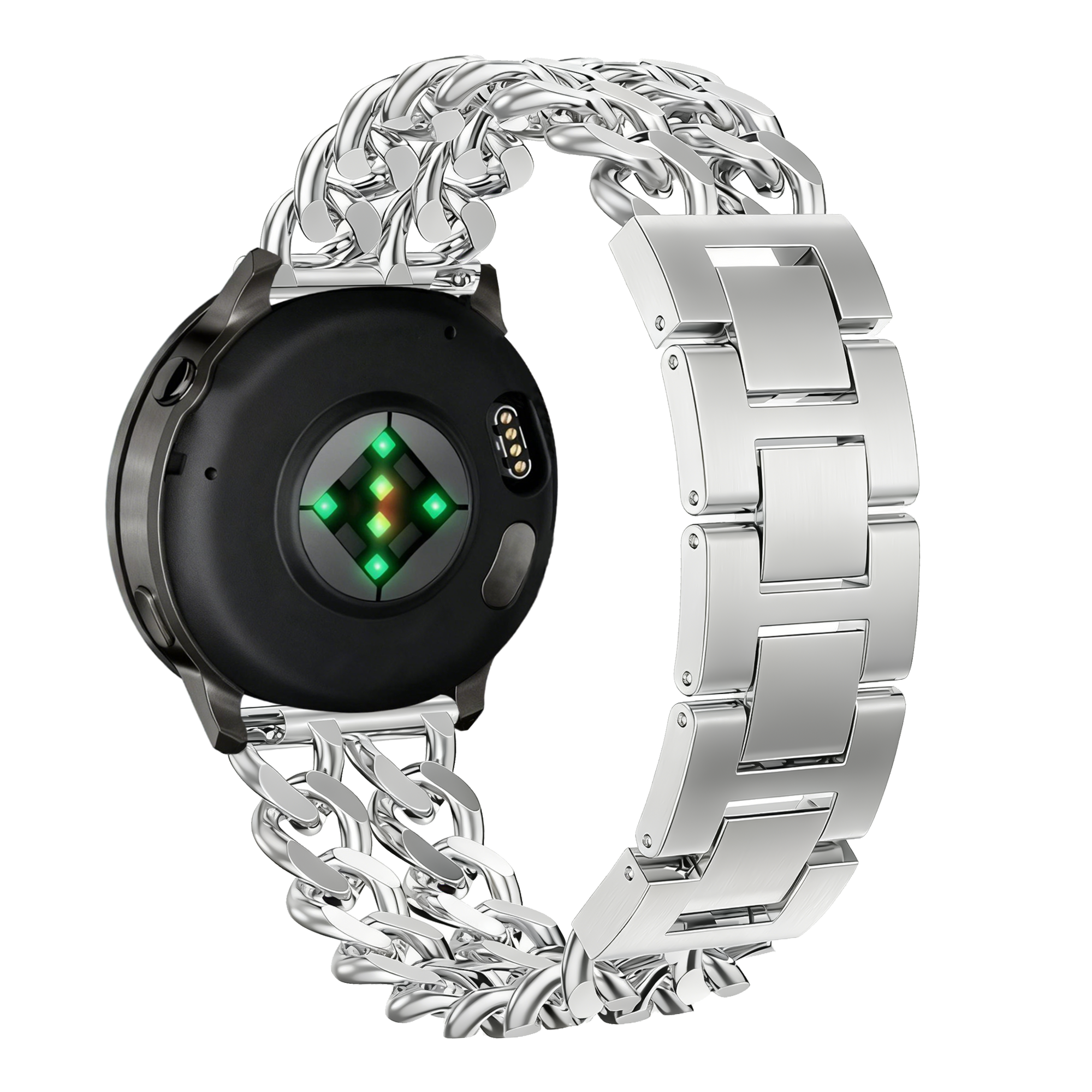 Bandz Garmin Vivomove HR Metal Strap 'Double Chains' (Silver)