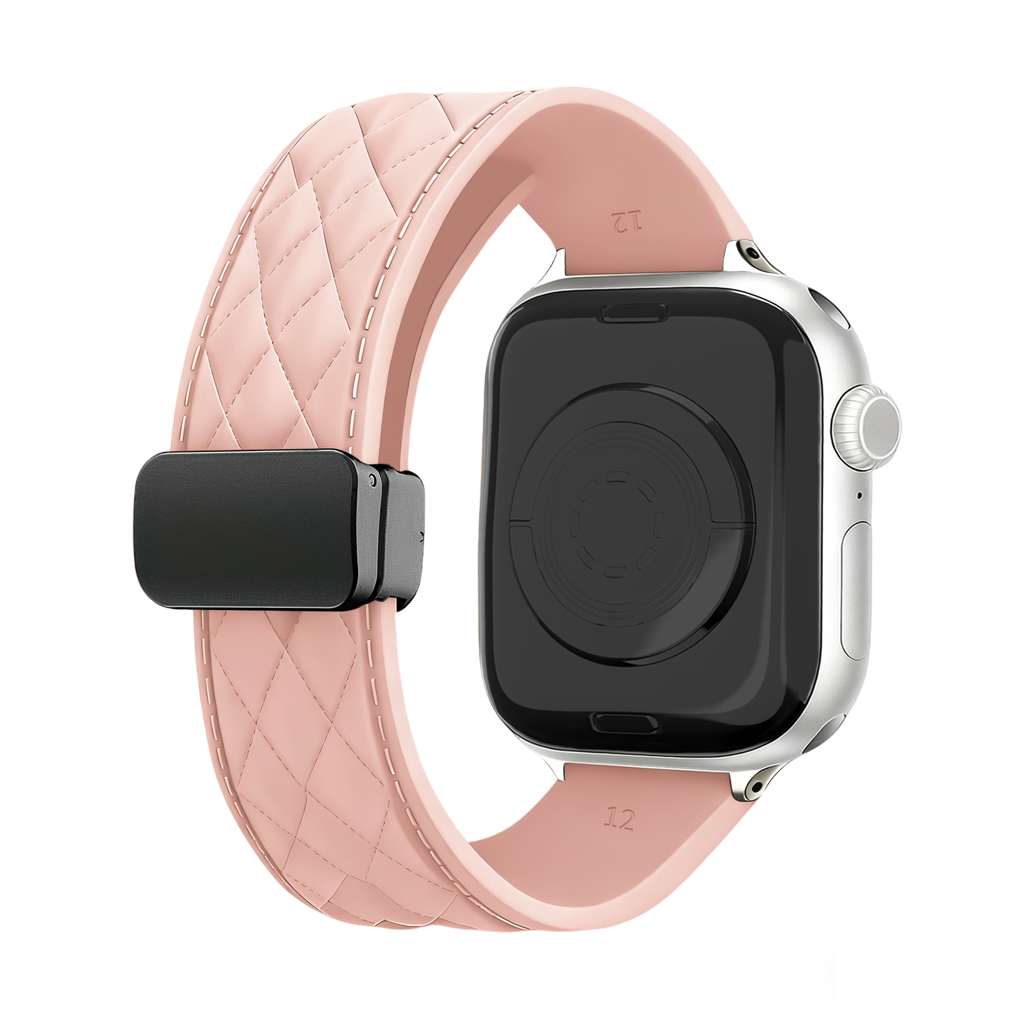 Correa silicona 'Diamond' con hebilla Apple Watch (rosa)