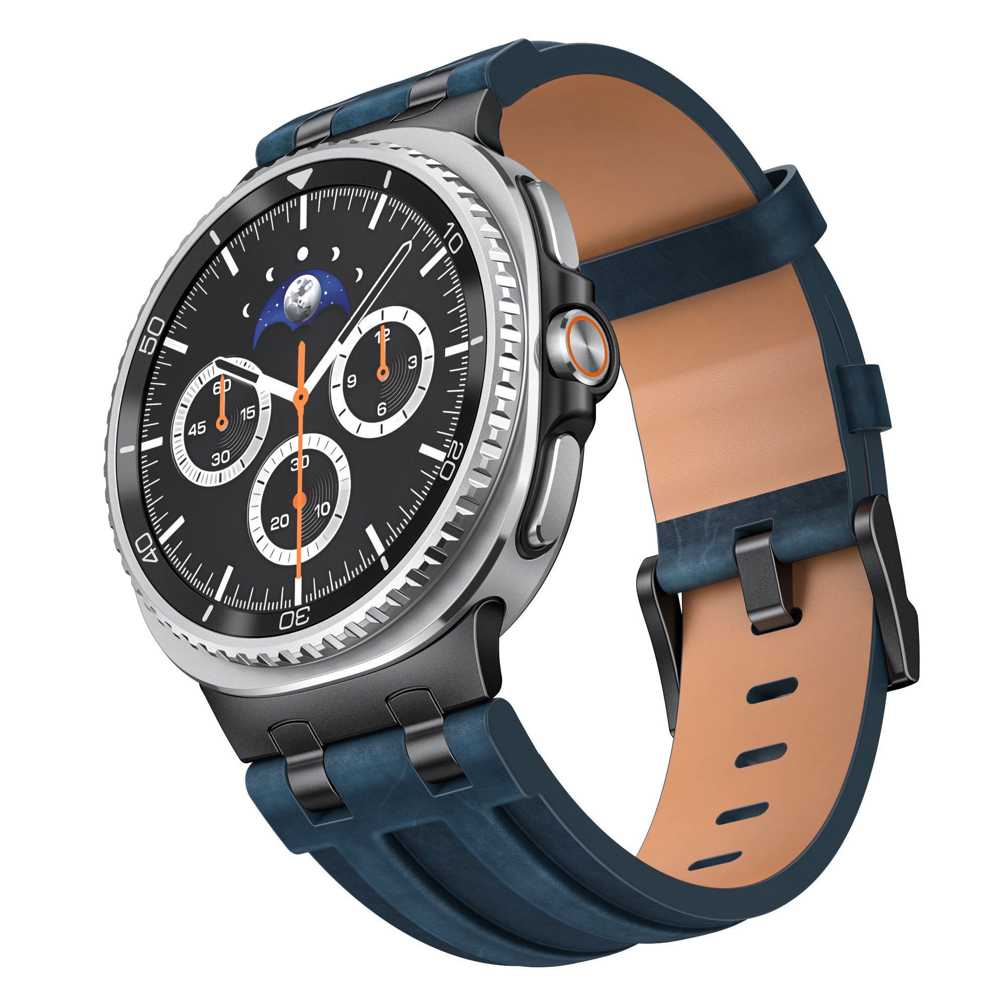 Correa cuero sólida Samsung Galaxy Watch 8 - 44mm (azul oscuro)