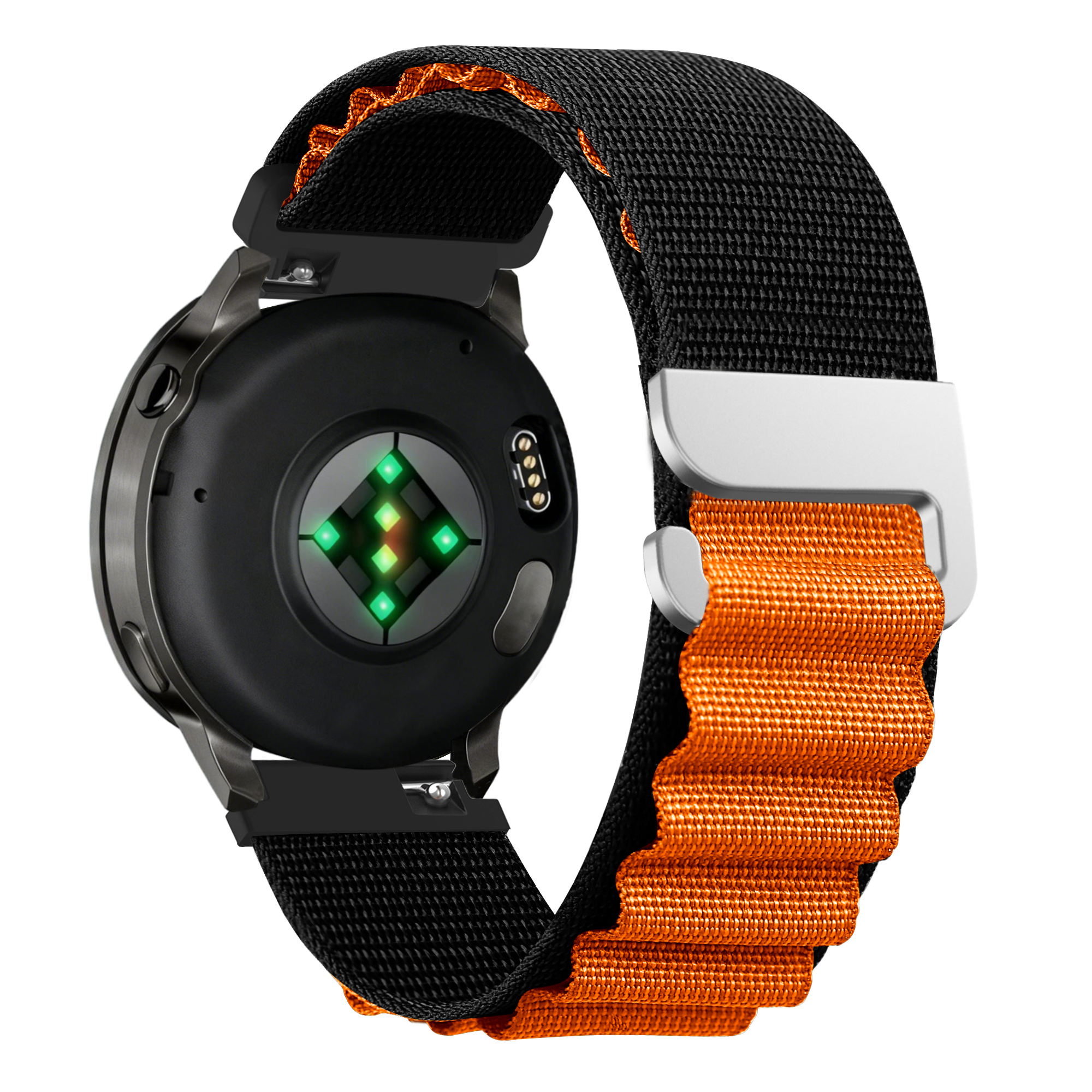 Bandz Garmin Forerunner 570 - 47mm Alpine Nylon Strap (Black/Orange)