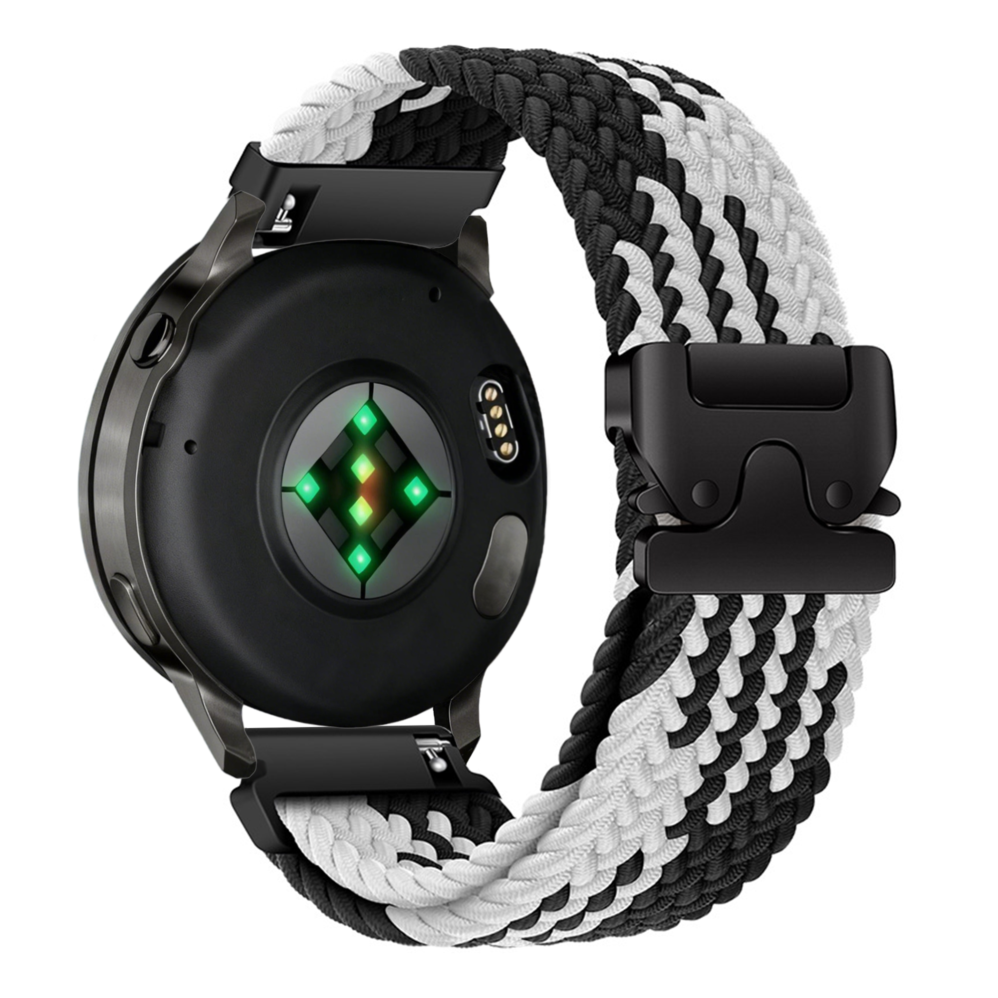 Bandz Correa trenzada 'Parachute' Garmin Vivoactive 4s (negro/blanco)