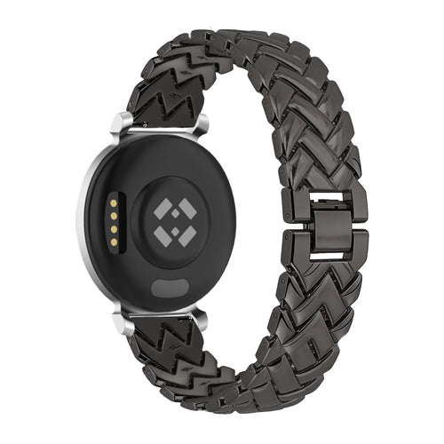 Bandz Pebble Round 2 - 14mm Metal Strap 'V-Type' (Black)