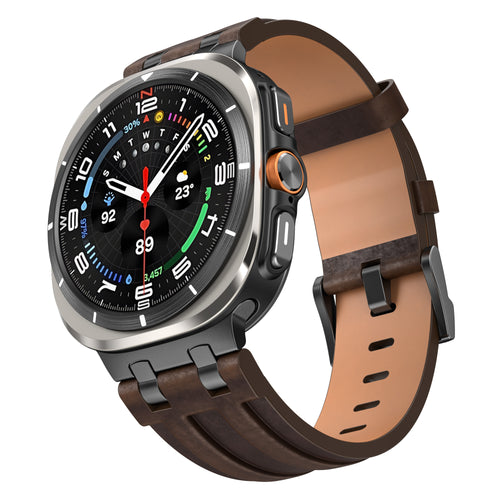 Correa cuero sólida Samsung Galaxy Watch Ultra (cafe)
