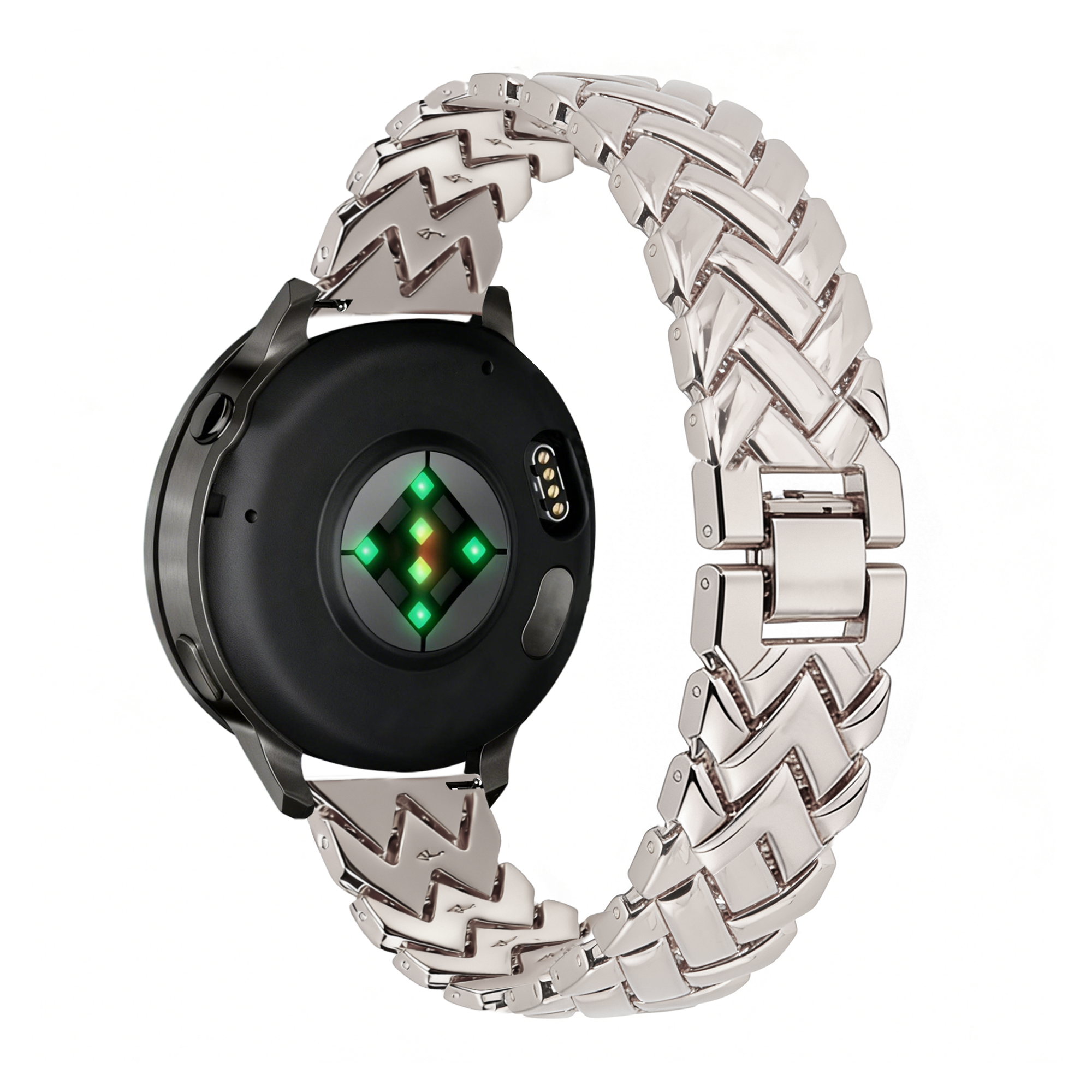 Bandz Garmin Forerunner 255s Metal Strap 'V-Type' (Starlight)