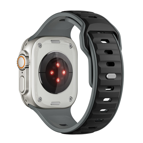 Apple Watch Premium Outdoor Silicone Strap (Black/Gray)