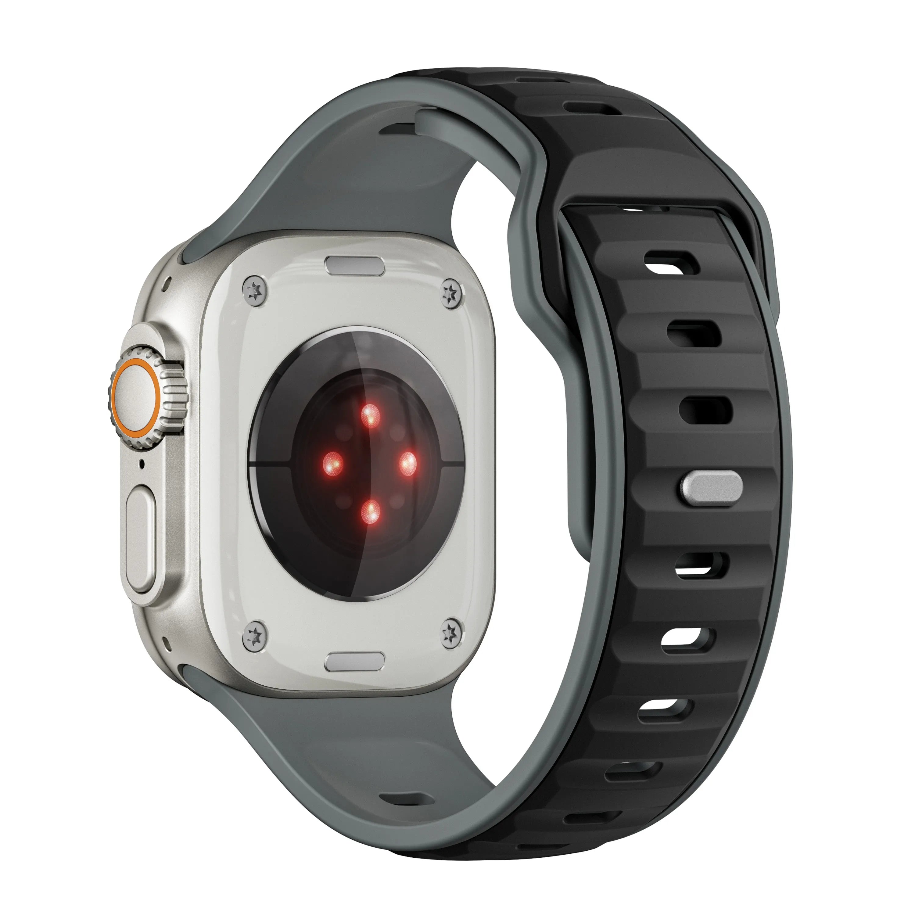 Correa de silicona premium outdoor Apple Watch (negra/gris)