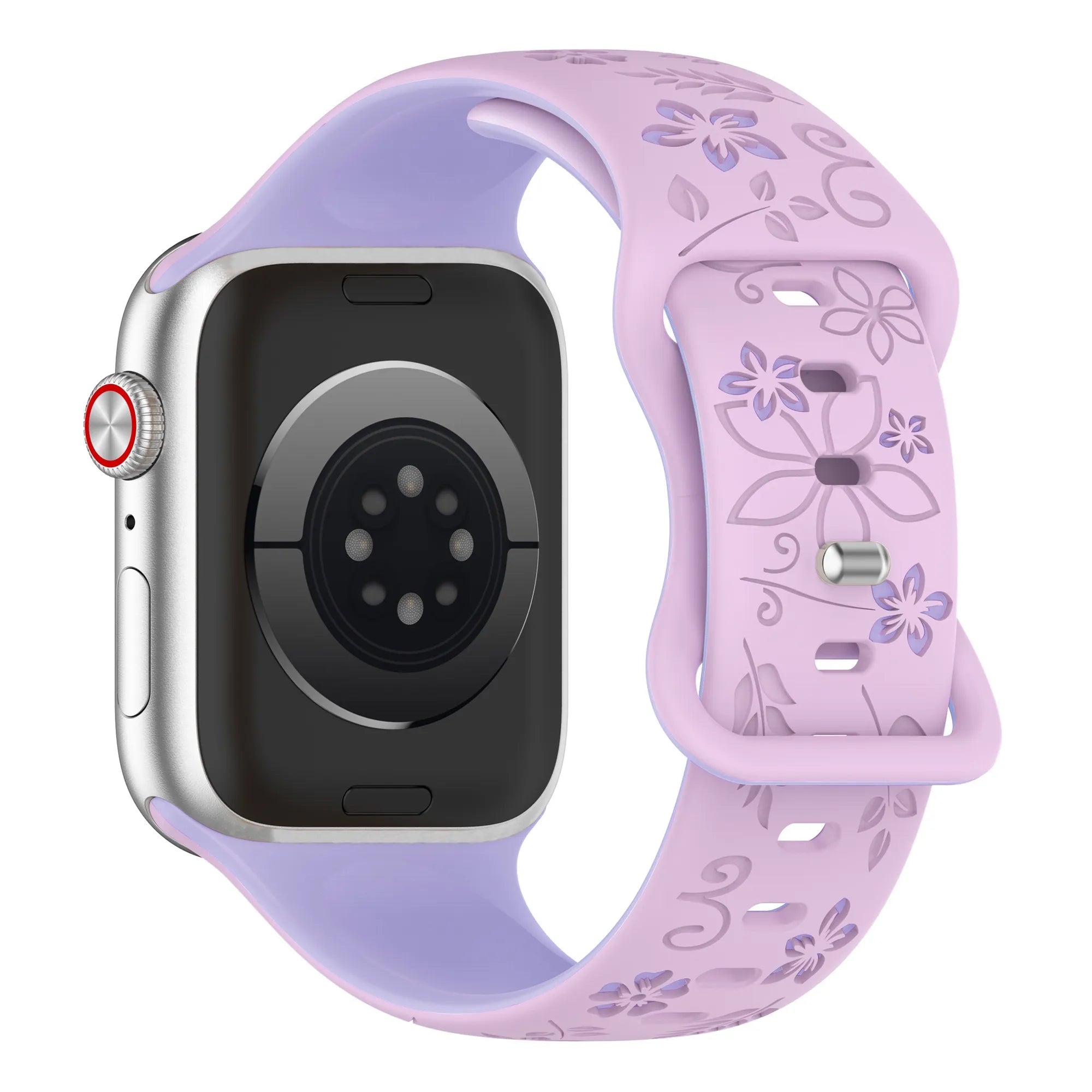 Correa silicona con flores Apple Watch (lila/púrpura)