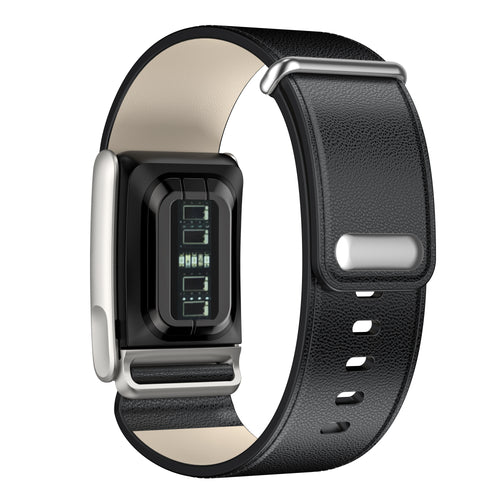 Correa cuero compatible con Whoop MG (negro)