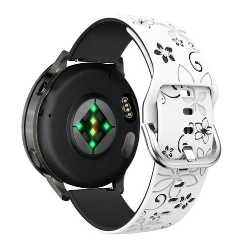 Bandz Correa silicona 'Flores' Garmin Forerunner 255s (blanco/negro)