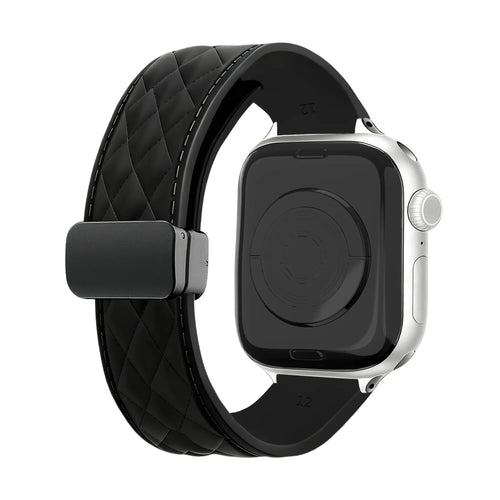 Correa silicona 'Diamond' con hebilla Apple Watch (negro)