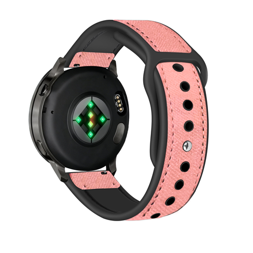 Bandz Garmin Venu 2 Plus Leather Strap 'Hybrid' (Pink)