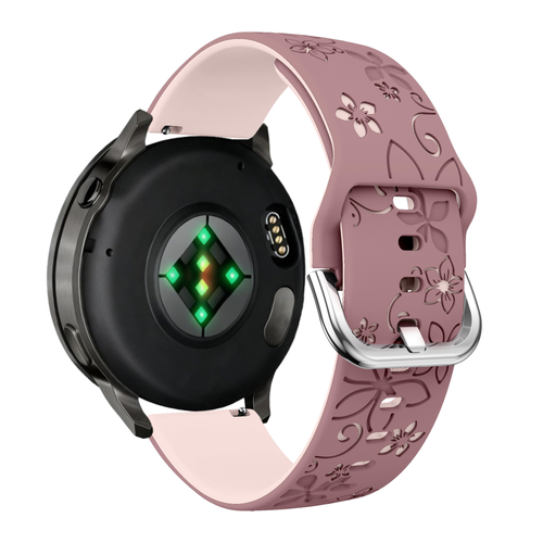 Bandz Correa silicona 'Flores' Garmin Vivoactive 4s (púrpura/rosa claro)