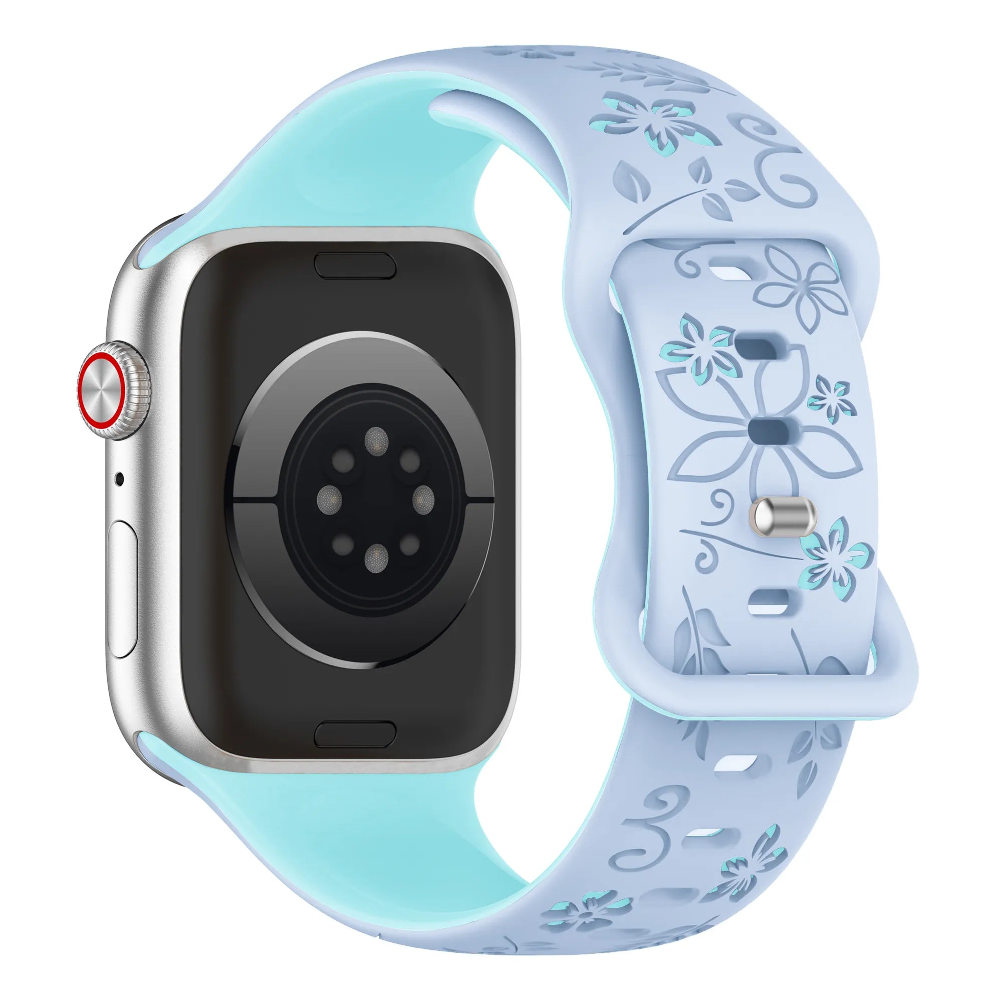 Correa silicona con flores Apple Watch (azul claro/azul hielo)