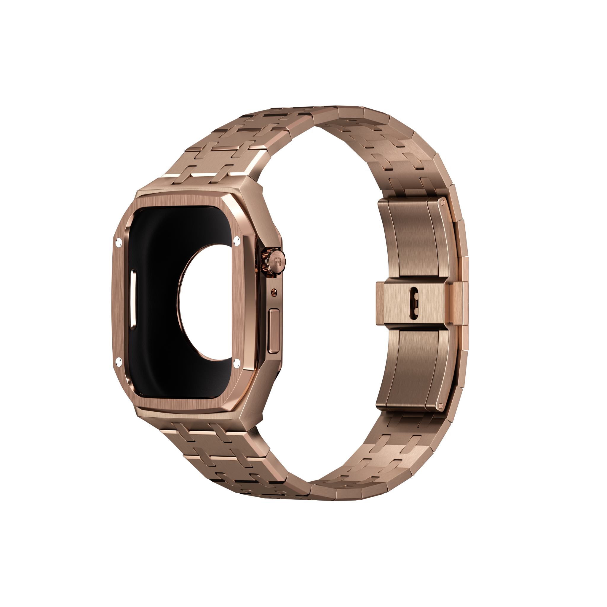 Reqior Apple Watch 45mm Case with Steel Strap (Rose Gold)