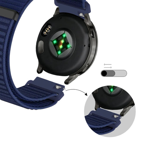 Bandz Garmin Vivoactive 4 Nylon Strap 'Wave' (Dark Blue)