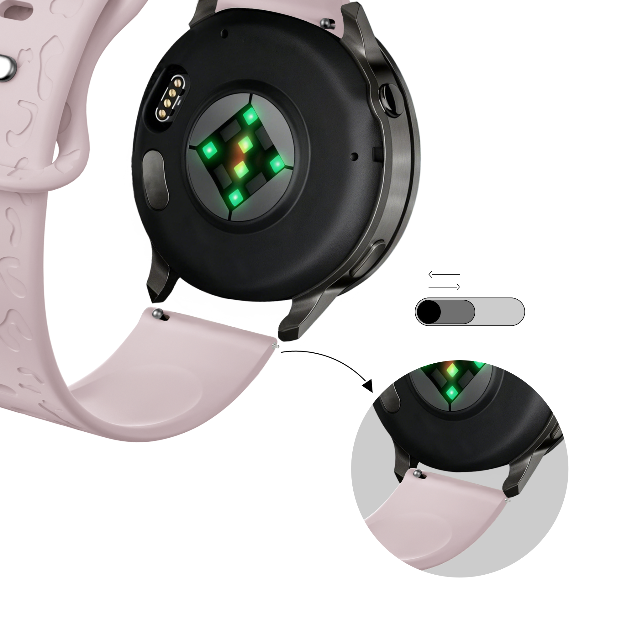 Bandz Garmin Approach S50 Silicone Strap 'Leopard' (Pink)