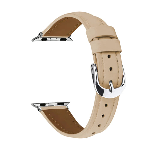 Correa cuero 'Slimfit' Apple Watch (beige)