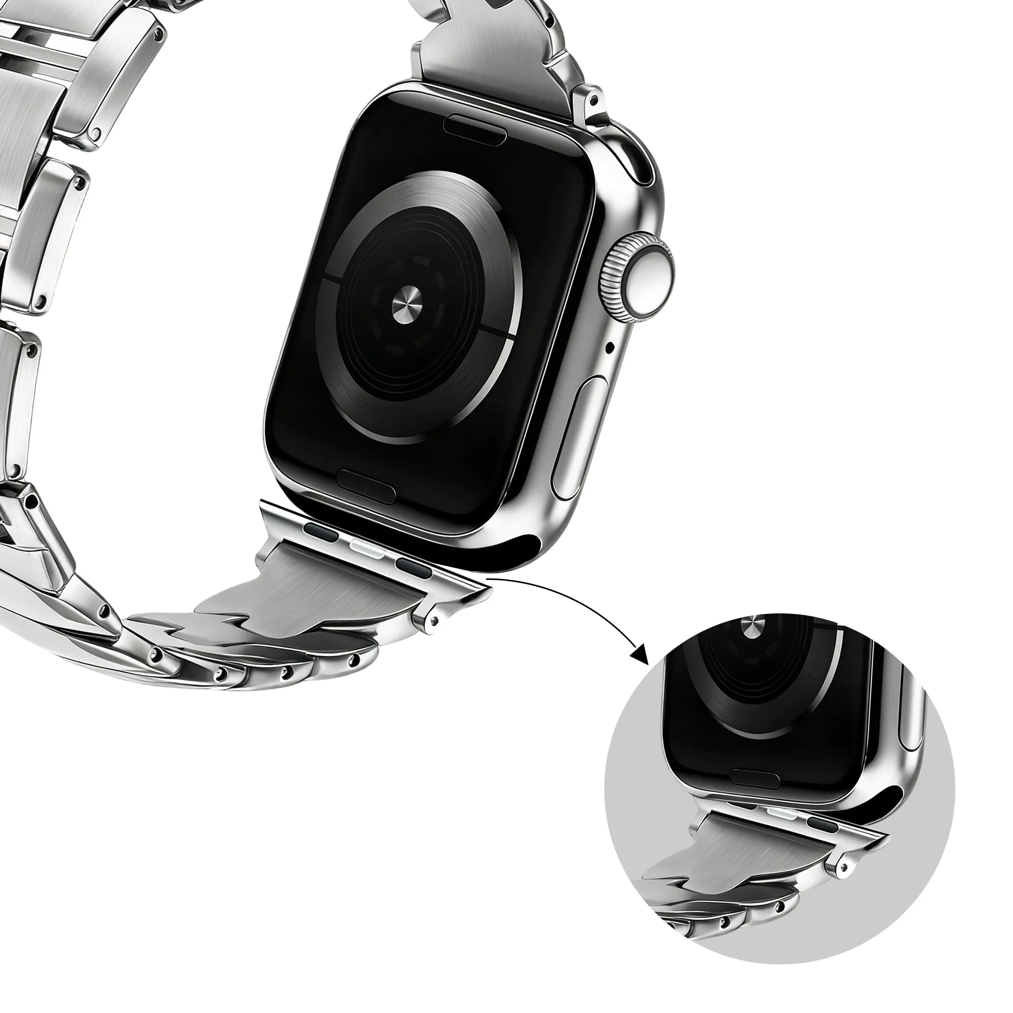 Bandz Correa acero premium 'Twisted' Apple Watch (plateado)