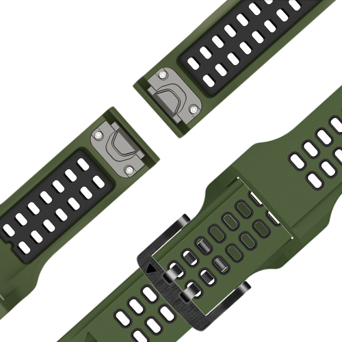 Bandz Garmin D2 Charlie Buckled Dual Sport Strap (Green/Black)