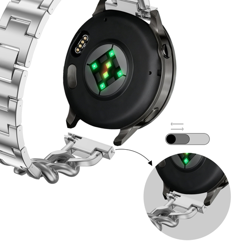 Bandz Garmin Vivomove HR Metal Strap 'Chains' (Silver)