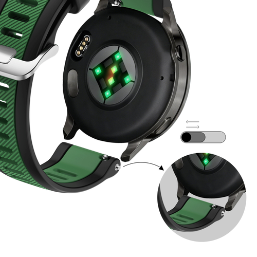 Bandz Correa deportiva 'Doble' con hebilla Garmin Forerunner 245 (negro/verde)