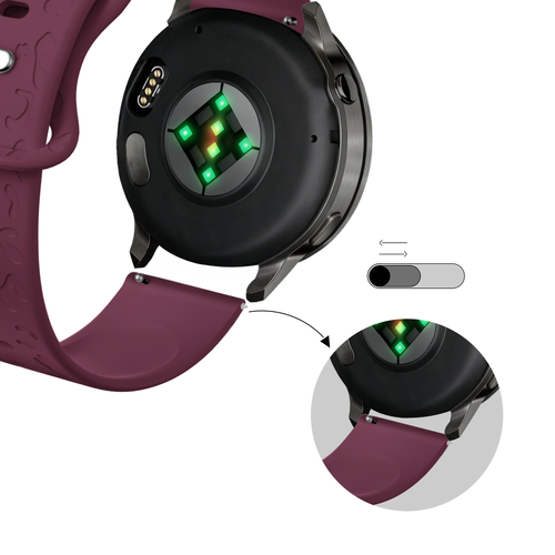 Bandz Correa silicona 'Leopard' Garmin Vivoactive 3 (rojo vino)