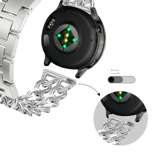 Bandz ICE Fit RT 3.0 - 36mm Metal Strap 'Double Chains' (Silver)