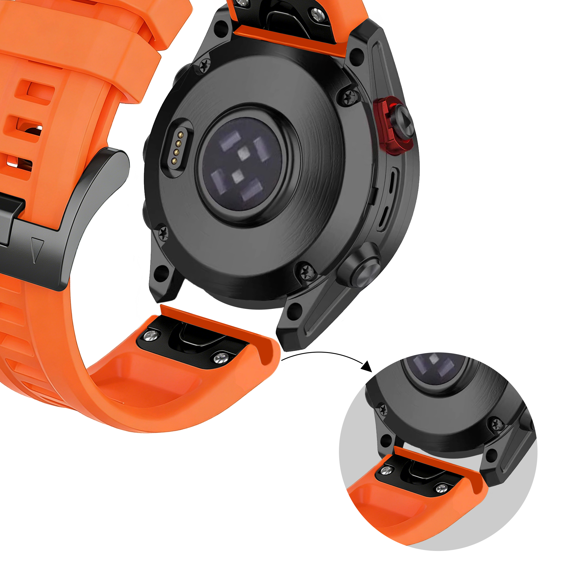 Bandz Correa silicona 'Classic' Garmin Descent Mk2S (naranja)