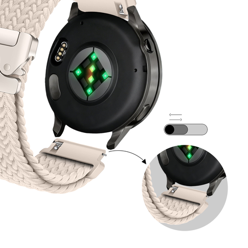 Bandz Garmin Venu 4 - 41mm Braided Strap 'Parachute' (Starlight)