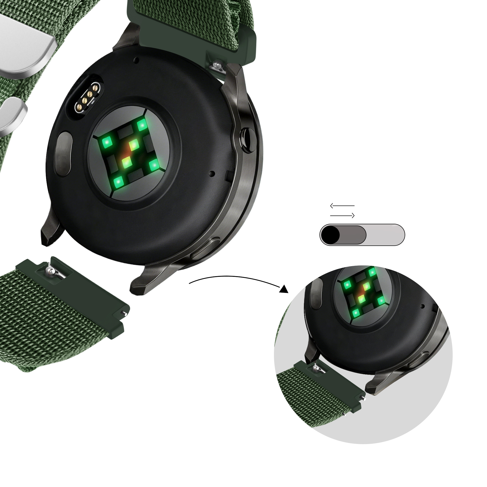 Bandz Correa nylon Alpine Garmin D2 Air X15 (verde)