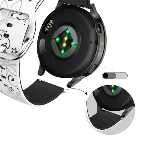 Bandz Correa silicona 'Flores' Garmin Forerunner 265s (blanco/negro)