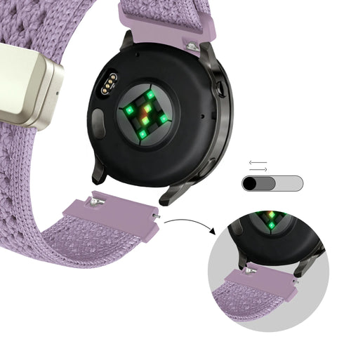 Bandz Garmin Forerunner 265s Vintage Nylon Strap (Light Purple)