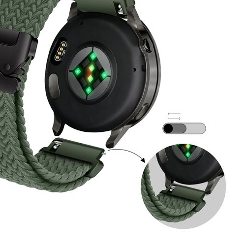 Bandz Garmin Venu 2 Braided Strap 'Parachute' (Green)