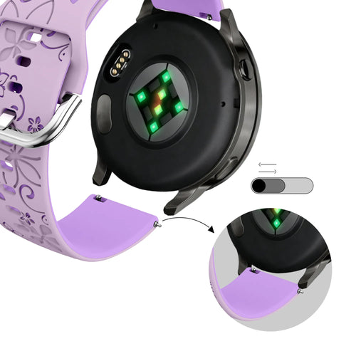 Bandz Garmin Forerunner 265s Silicone Strap 'Flowers' (Lilac/Purple)