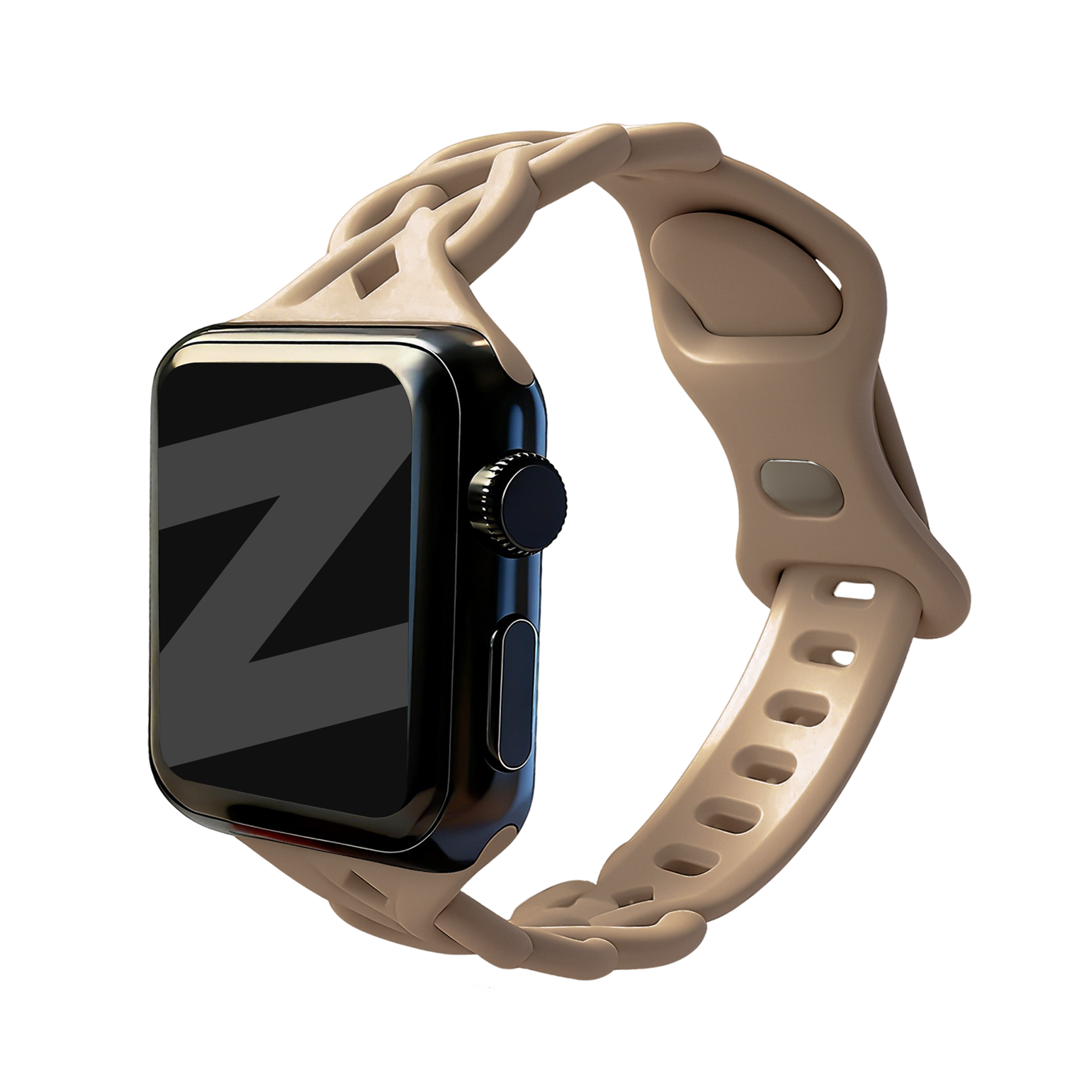 Correa silicona trenzada Apple Watch (beige)