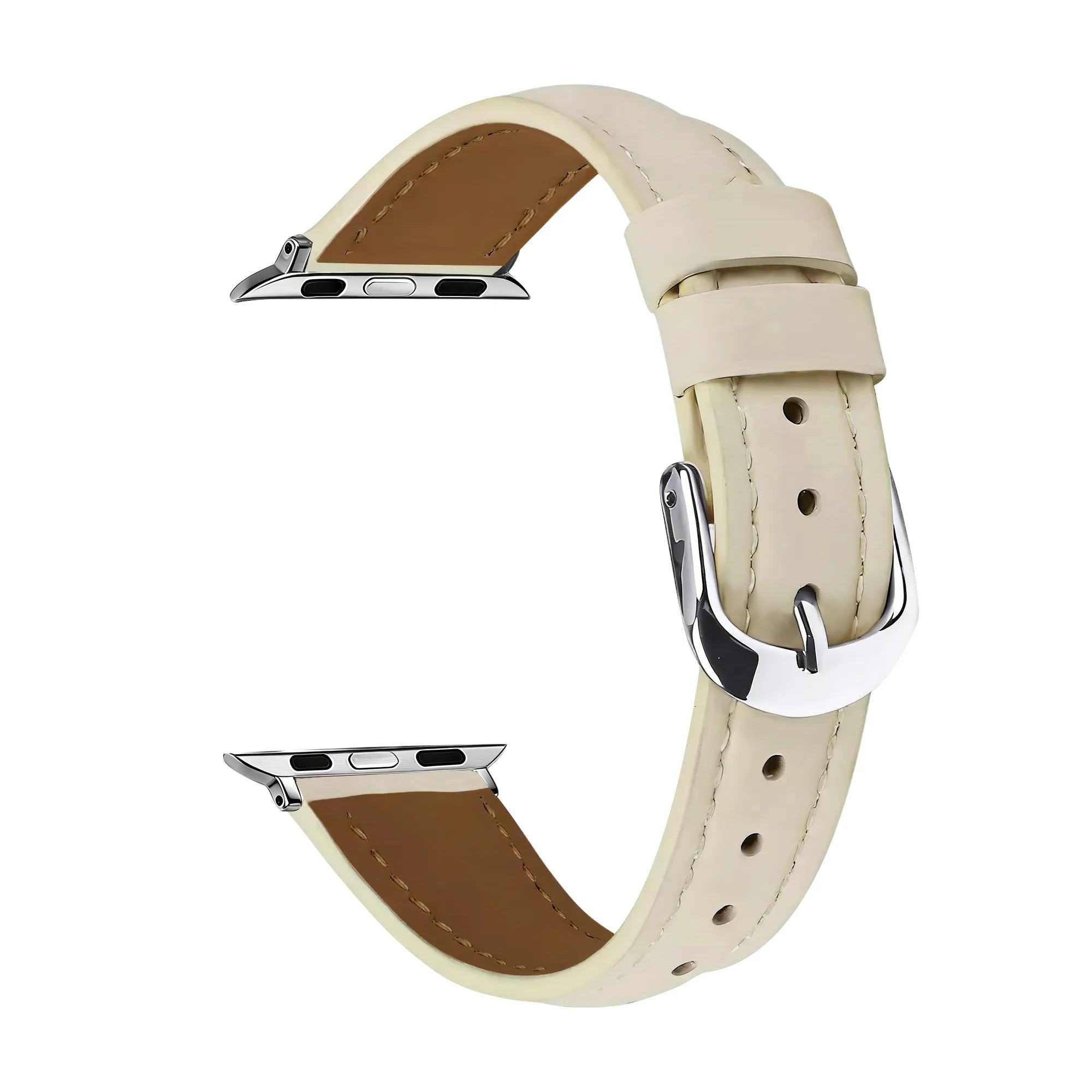Correa cuero 'Slimfit' Apple Watch (beige claro)