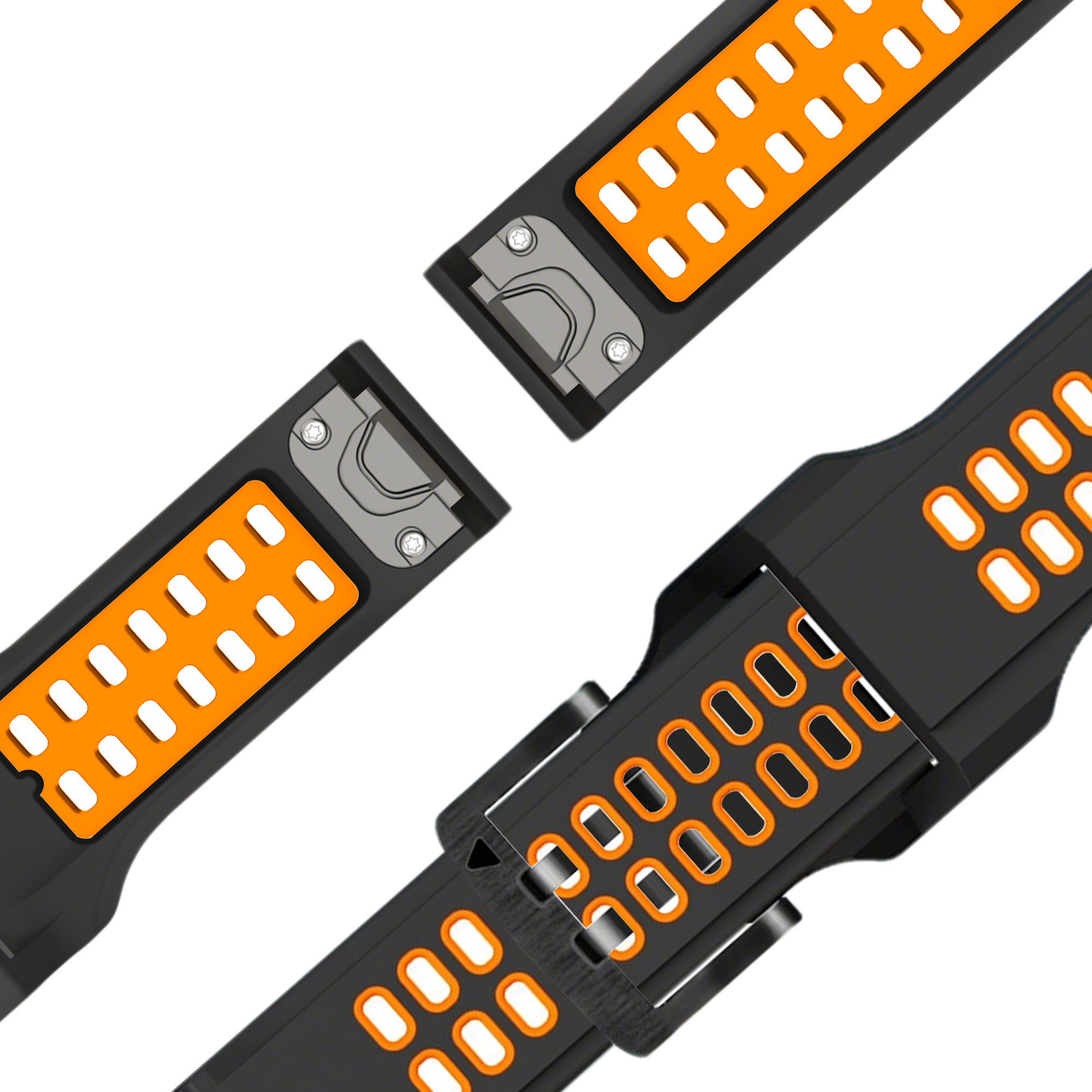 Bandz Correa deportiva con hebilla Garmin Forerunner 970 (negro/naranja)